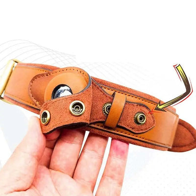 Location Tracker First Layer Leather Dog Pet Collar tracksyshop