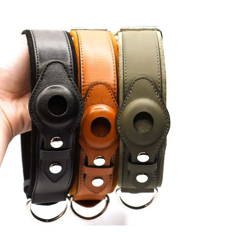 Location Tracker First Layer Leather Dog Pet Collar tracksyshop