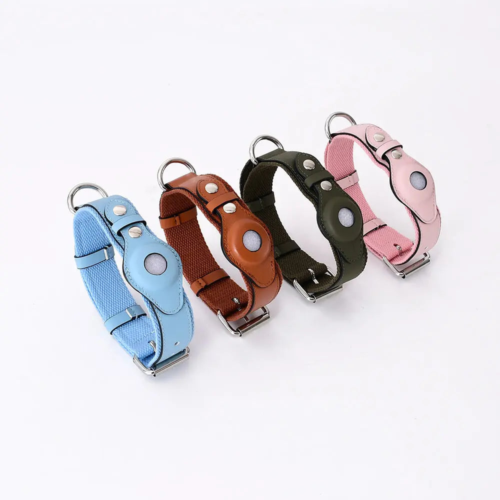 Airtag Pet Collar Tracker Protective Cover Leather Collar tracksyshop